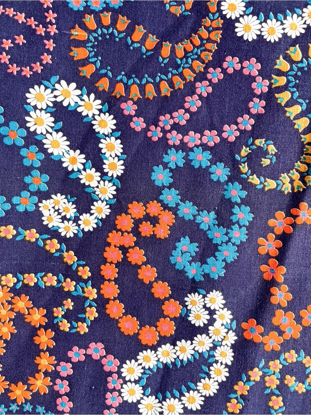 VINTAGE 60s 70s Handmade Baby Dress Strappy Plum Purple Paisley Floral Daisy